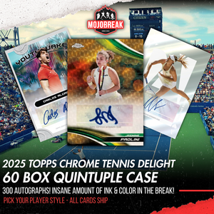 2025 Topps Chrome Tennis Delight 60 Box Quintuple Case Pick Your Player #1 (Listing 1 of 2)