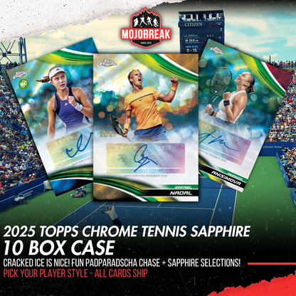 2025 Topps Chrome Tennis Sapphire 10 Box Case Pick Your Player #6