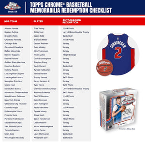2025/26 Topps Chrome Basketball Fanatics Exclusive Mega 20 Box Case Pick Your Team #1