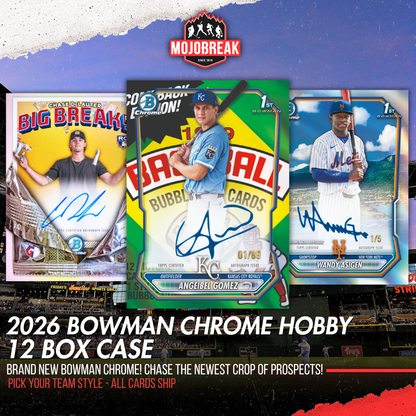 2026 Bowman Chrome Baseball Hobby 12 Box Case Pick Your Team #1