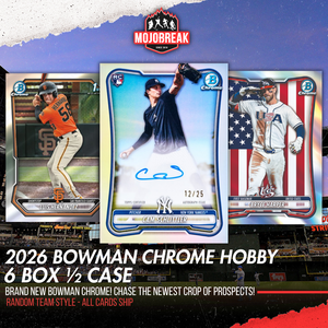 2026 Bowman Chrome Baseball Hobby 6 Box Half Case Random Team #1
