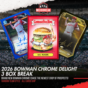 2026 Bowman Chrome Baseball Delight 3 Box Half Case Random Team #1