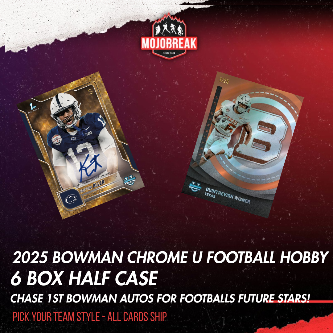2025 Bowman University Chrome Football Hobby 6 Box Half Case Pick Your Team #1