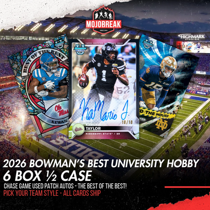 2026 Bowman's Best University Football Hobby 6 Box Pick Your Team #1