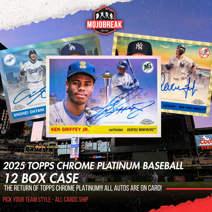 2025 Topps Chrome Platinum Baseball Hobby 12 Box Case Pick Your Team #1