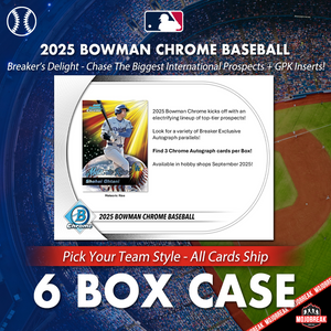 2025 Bowman Chrome Baseball Breaker's Delight 6 Box Case Pick Your Team #1