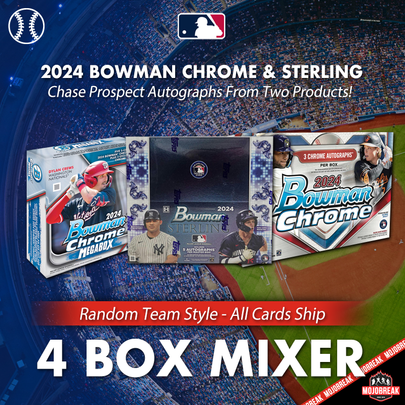 2024 Bowman Sterling & Chrome Baseball 4 Box Mixer Random Team 1