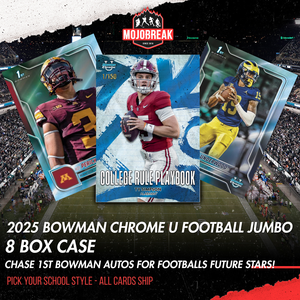 2025 Bowman Chrome University Football Jumbo 8 Box Case Pick Your Team #1