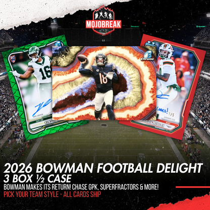 2026 Bowman Football Delight 3 Box Half Case Break Pick Your Team #1