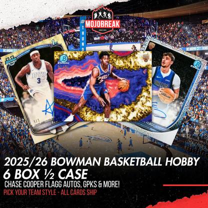 2025/26 Bowman Basketball Hobby 6 Box Half Case Pick Your Team #8