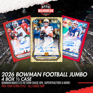 2026 Bowman Football Jumbo 4 Box Half Case Break Pick Your Team #1
