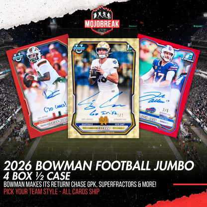 2026 Bowman Football Jumbo 4 Box Half Case Break Pick Your Team #1