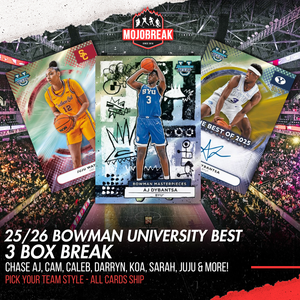 2025-26 Bowman University Best Basketball Hobby 3 Box Pick Your Team #3