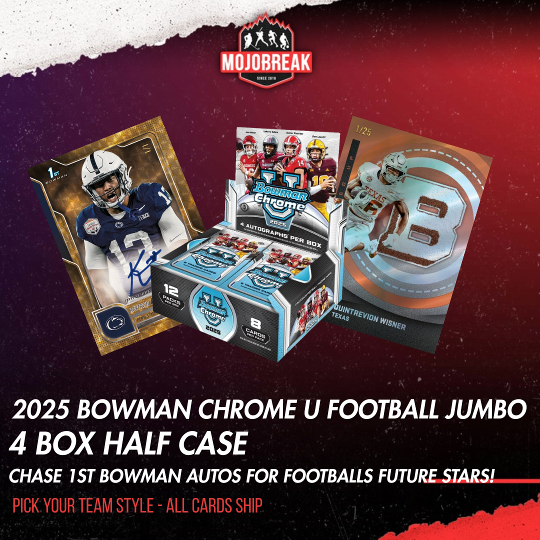 2025 Bowman Chrome University Football Jumbo 4 Box Half Case Pick Your Team #2