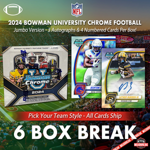 2024 Bowman Chrome University Football Jumbo 6 Box Pick Your Team #22