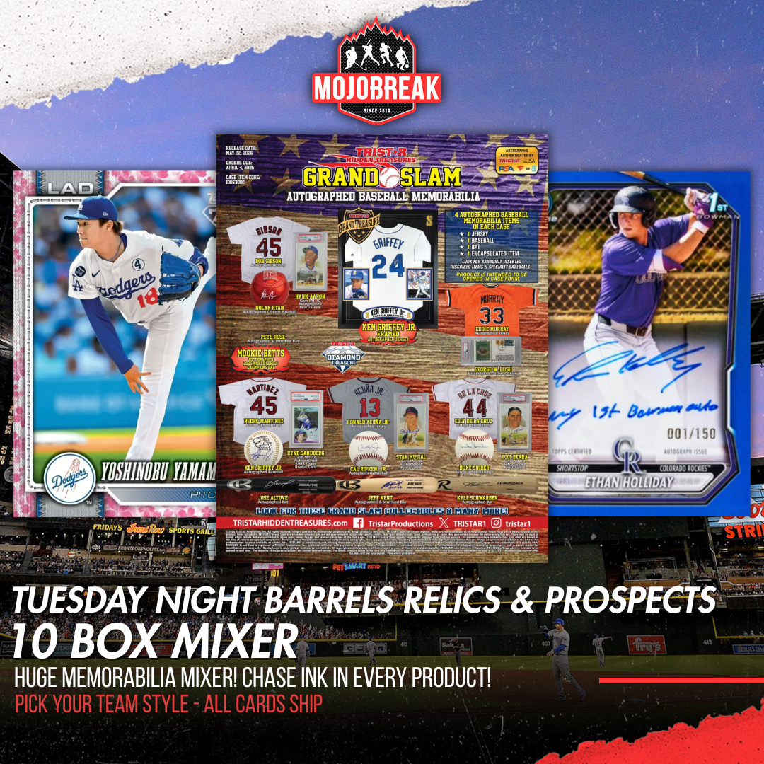 Tuesday Night Barrels Relics & Prospects 10 Box Mixer Pick Your Team #1