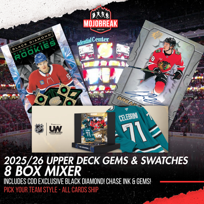2025/26 Upper Deck NHL Gems & Swatches CDD 8 Box Mixer Pick Your Team #2
