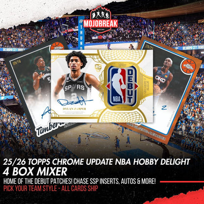 2025/26 Topps Chrome Update Series Basketball Hobby Delight 4 Box Mixer Pick Your Team #1