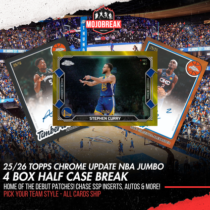 2025/26 Topps Chrome Update Series Basketball Jumbo 4 Box Half Case Pick Your Team #1