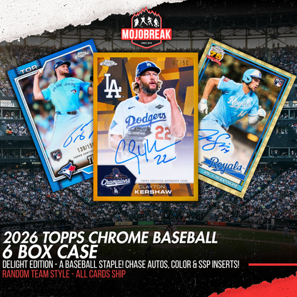 2026 Topps Chrome Baseball Delight 6 Box Case Random Team #1