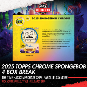 2025 Topps Chrome SpongeBob Squarepants Hobby 4 Box Pick Your Parallel #5 (PYP)