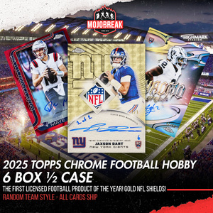 2025 Topps Chrome Football Hobby 6 Box Half Case Random Team #1