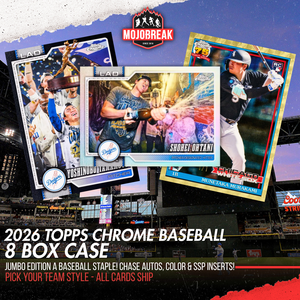 2026 Topps Chrome Baseball Jumbo 8 Box Case Pick Your Team #1
