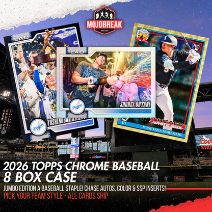 2026 Topps Chrome Baseball Jumbo 8 Box Case Pick Your Team #1