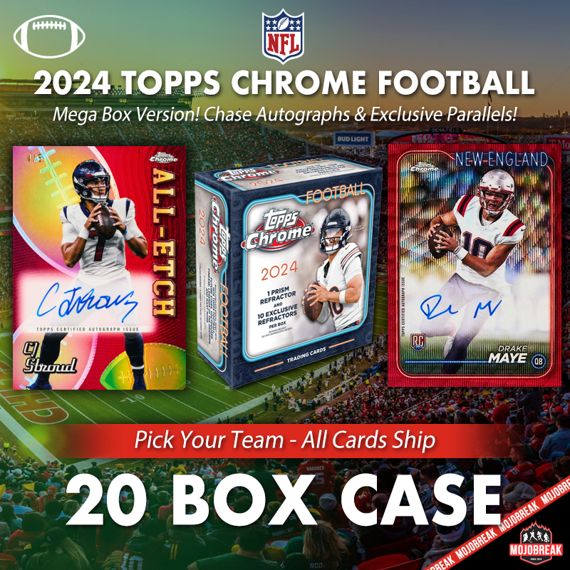 2024 Topps Chrome Football Mega 20 Box Case Pick Your Team #3