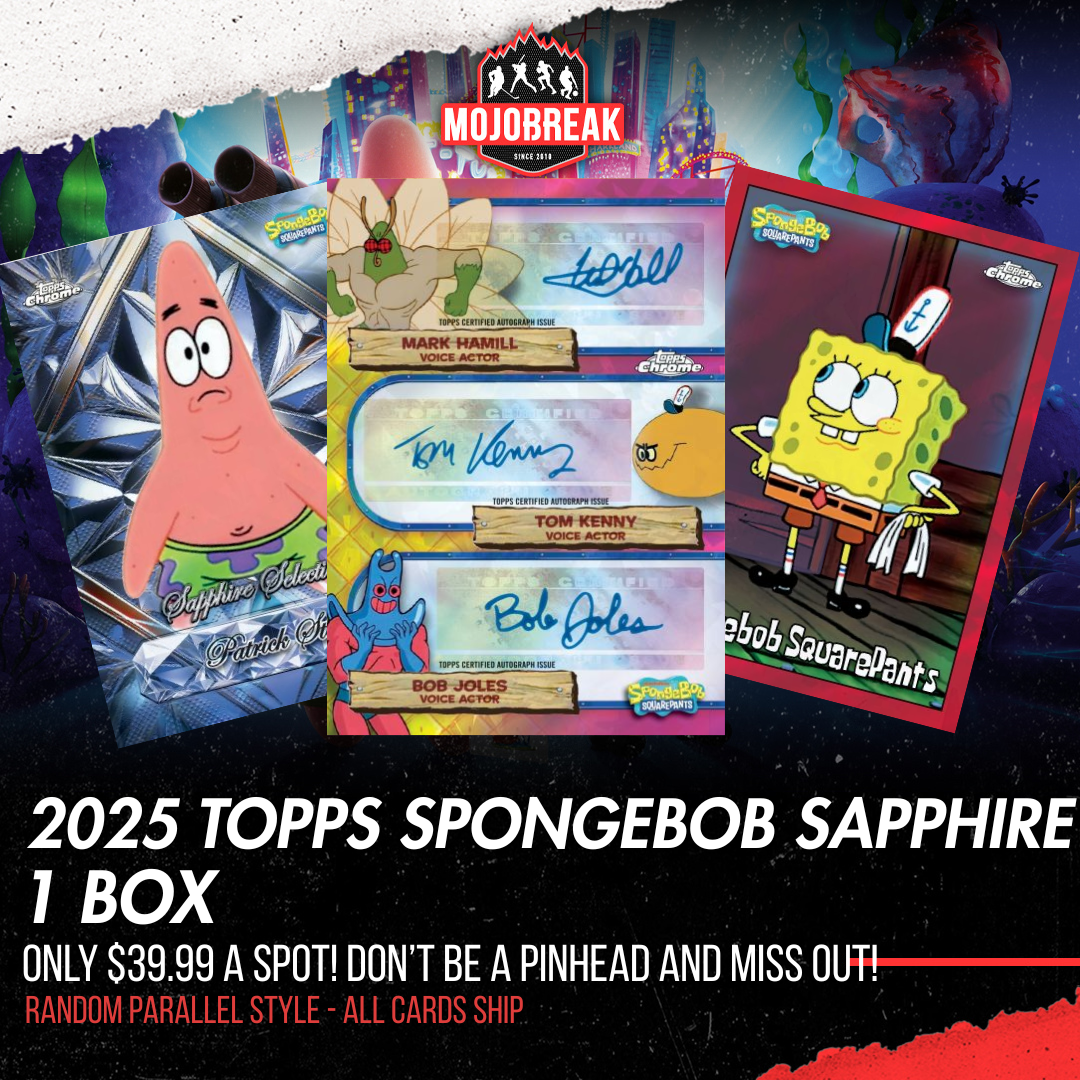 2025 Topps Chrome SpongeBob Squarepants Sapphire 1 Box Random Parallel #3