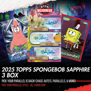 2025 Topps Chrome SpongeBob SquarePants Sapphire 3 Box Pick Your Parallel #7 (PYP)