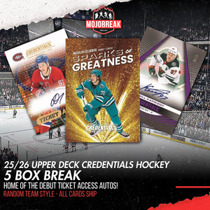 2025/26 Upper Deck Credentials Hockey Hobby 5 Box Random Team #1