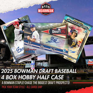 2025 Bowman Draft Baseball Hobby 4 Box Half Case Pick Your Team #2