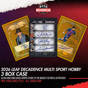 2026 Leaf Decadence Hobby 3 Box Case Pick Your Card #1