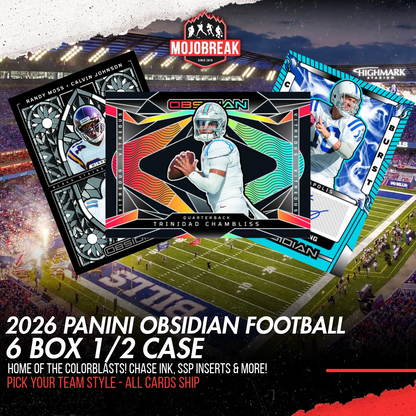 2026 Panini Obsidian Football Hobby 6 Box Half Case Pick Your Team #1