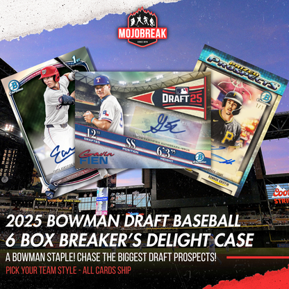 2025 Bowman Draft Baseball Breaker's Delight 6 Box Case Pick Your Team #1