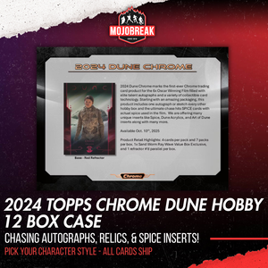 2024 Topps Chrome Dune Hobby 12 Box Case Pick Your Character #3 (PYC)