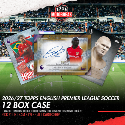 2026/27 Topps Premier League Soccer Hobby Box 12 Box Case Pick Your Team #1