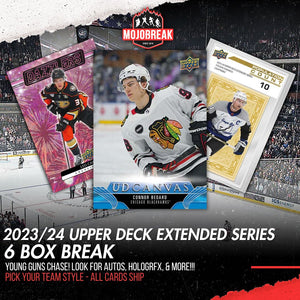 2023-24 Upper Deck Extended Series Hockey Hobby 6 Box Pick Your Team #19