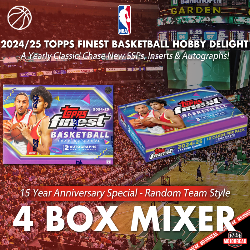 15 Year Anniversary Special! - 2024/25 Topps Finest Basketball Hobby & Delight 4 Box Mixer Random Team #2