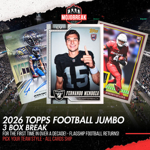 2026 Topps Football Jumbo 3 Box Half Case Break Pick Your Team #1