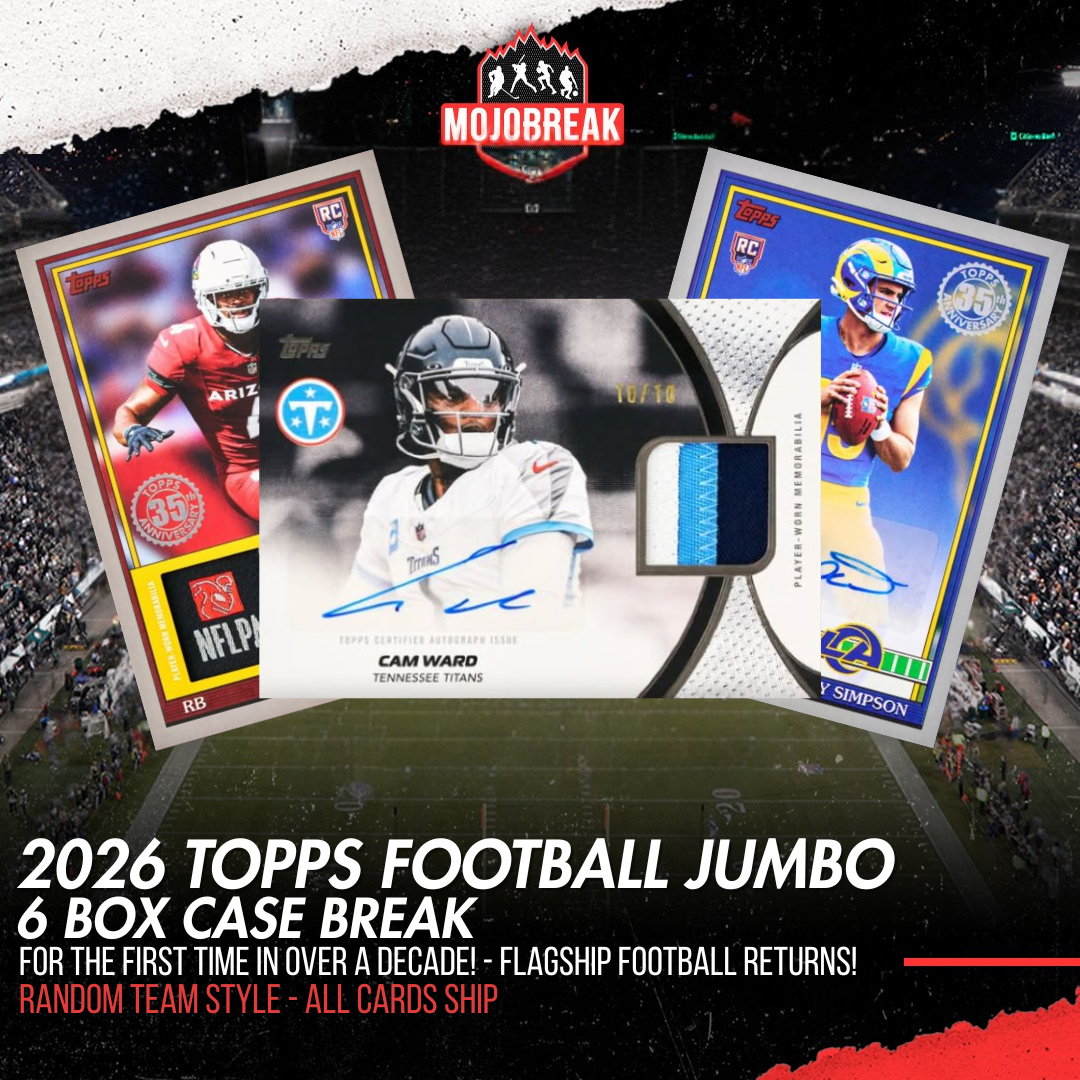 2026 Topps Football Jumbo 6 Box Case Break Random Team #1