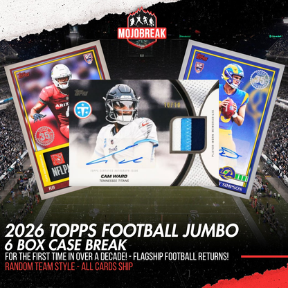 2026 Topps Football Jumbo 6 Box Case Break Random Team #1