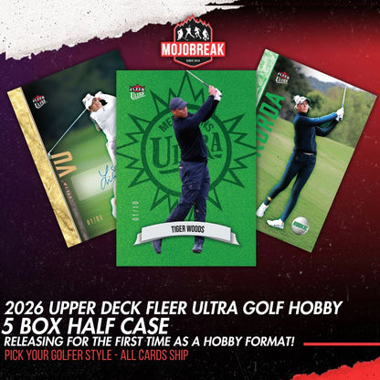 2026 Upper Deck Fleer Ultra Golf Hobby 5 Box Half Case Pick Your Golfer #2