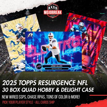 2025 Topps Resurgence Football Hobby Delight 30 Box Quad Case Pick Your Player #1 (Listing 2 Of 2)