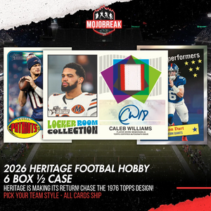 2026 Topps Heritage Football Hobby 6 Box Half Case Pick Your Team #1