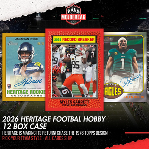2026 Topps Heritage Football Hobby 12 Box Case Pick Your Team #1