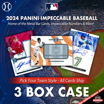 2024 Panini Impeccable Baseball Hobby 3 Box Case Pick Your Team #1