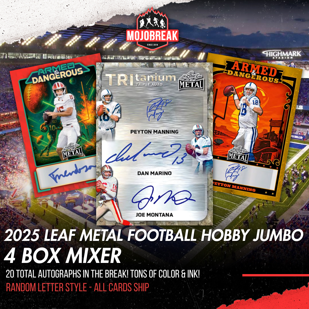 2026 Leaf Metal Football Hobby & Jumbo 4 Box Mixer Random Letter #1