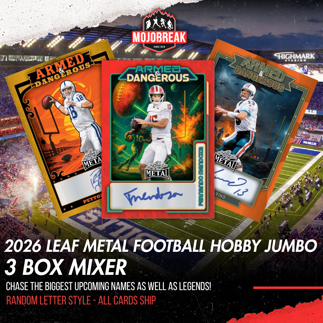 2026 Leaf Metal Football Hobby & Jumbo 3 Box Mixer Random Letter #3